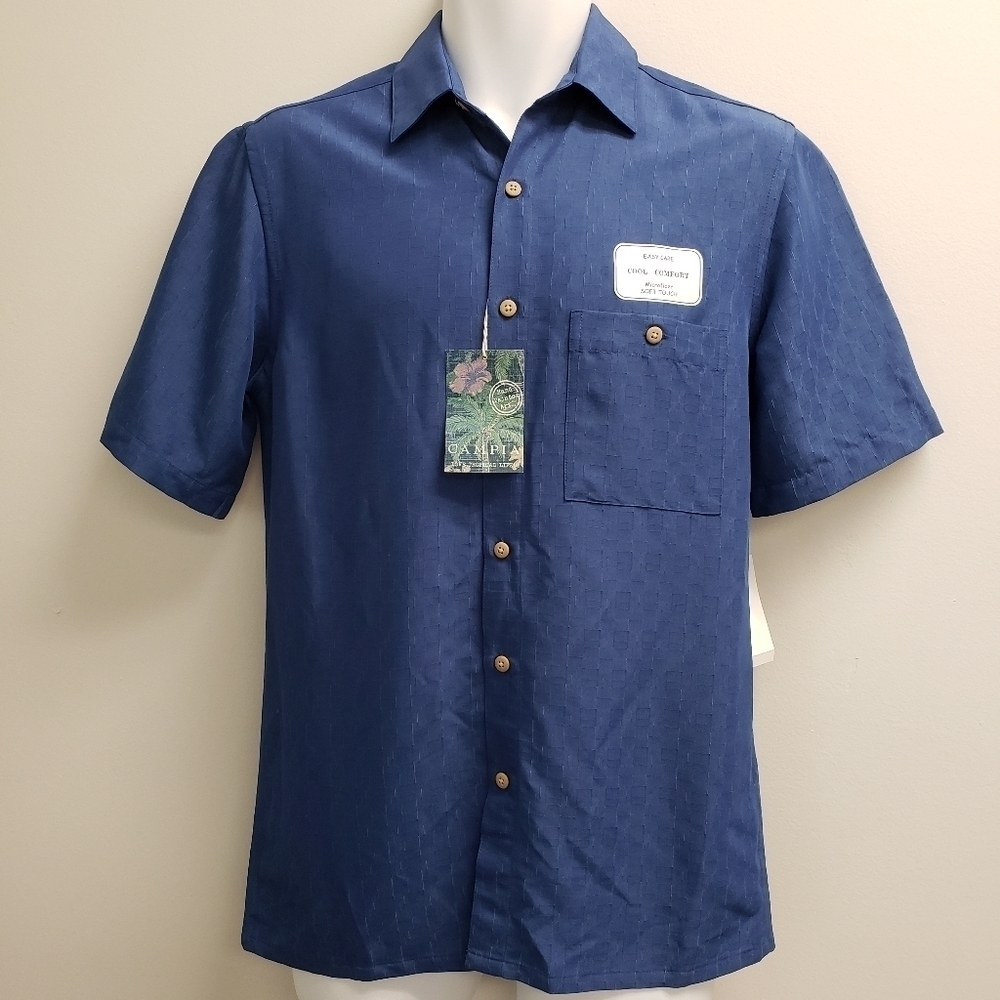 Campia Easy Care Button Up Cool Comfort Mens Shirt Size Small